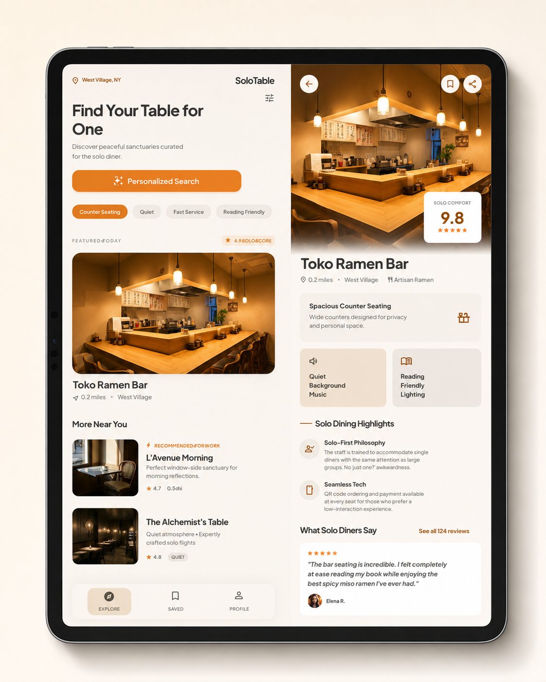 SoloTable key screen